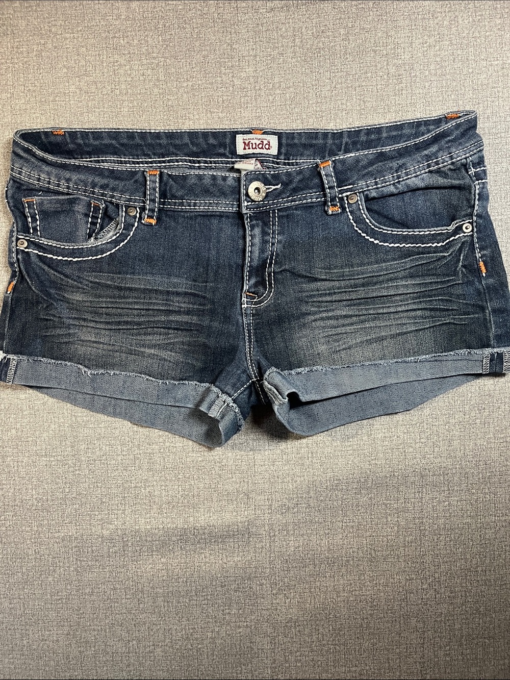 Mudd Women's Low Rise Rolled Denim Shorts, size 17